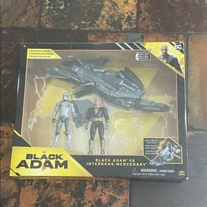 DC Black Adam and Mercenary Figure Set with Vehicle